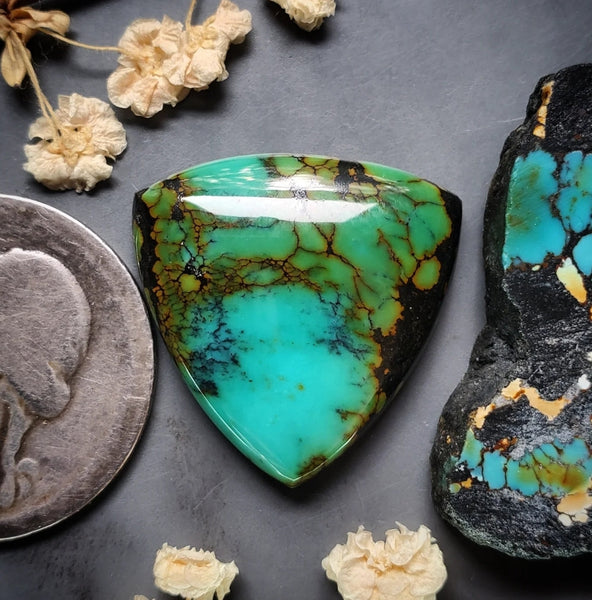 Gold Halo Moon River Large Trillion Cabochon