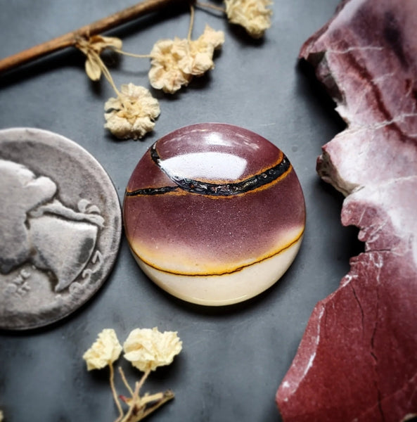 Lilac Mookaite Round Cabochon