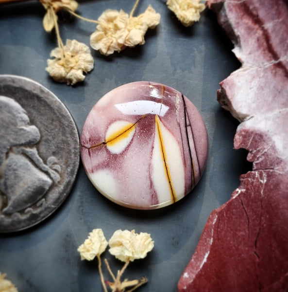 Lilac Mookaite Round Cabochon