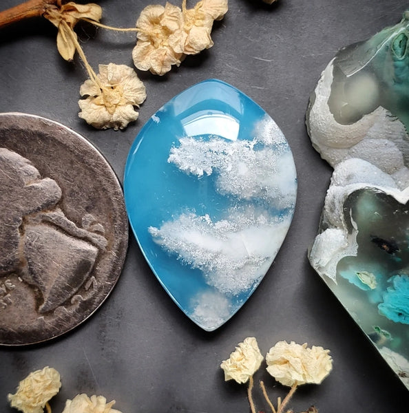 Skystone Doublet Drop Cabochon