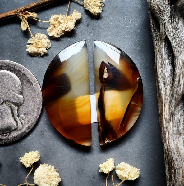 Montana Agate Matching Set Cabochon