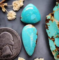 #8 Turquoise Trillion Drop Set Cabochon