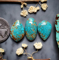 #8 Turquoise Drop Oval Set Cabochon