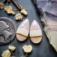 Lilac Mookaite Drop Earring Pair Cabochon