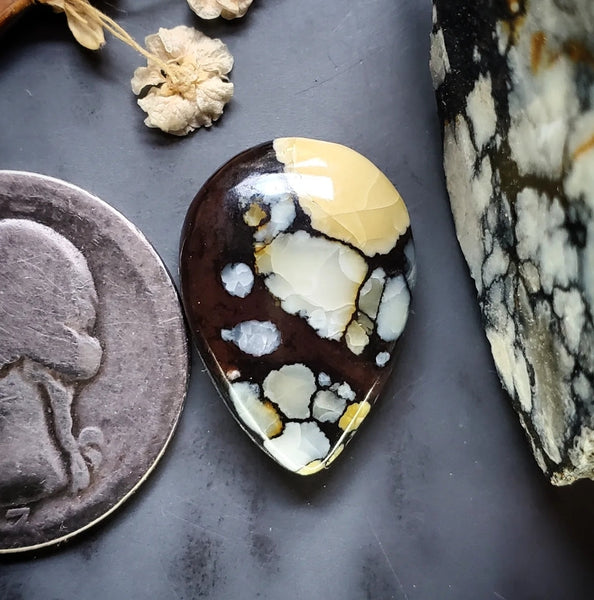 Natural Thundercloud Drop Cabochon