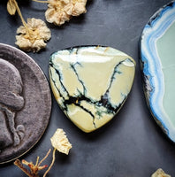 Natural Polychrome White River Trillion Cabochon