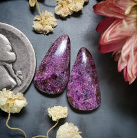 Sugilite Freeform Earring Pair Cabochon