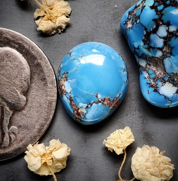 Golden Hills Lavender Turquoise Drop Cabochon