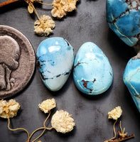 Golden Hills Lavender Turquoise Drop Set Cabochon