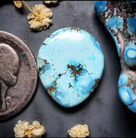 Golden Hills Lavender Turquoise Drop Cabochon