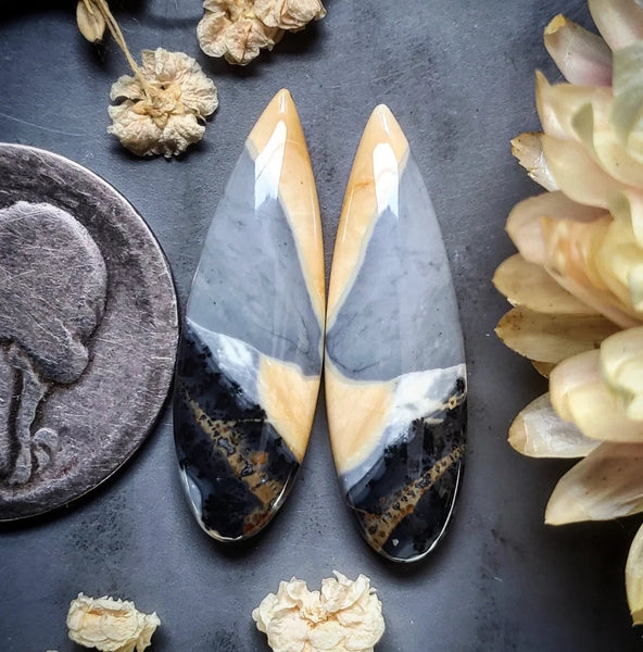 Maligano Jasper Oval Pair Cabochon
