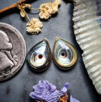 Abalone Shell Drop Earring Pair Cabochon