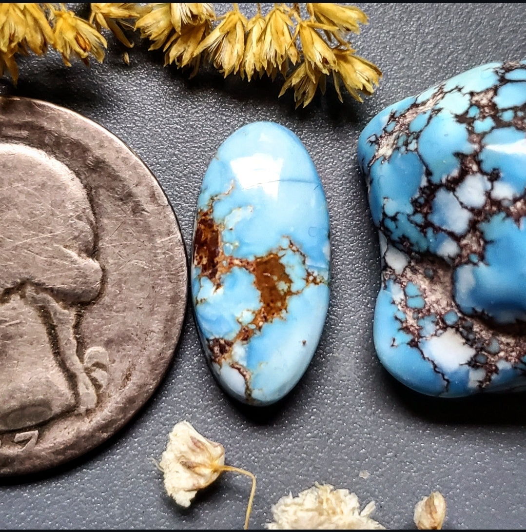 Natural Lavender Turquoise Oval 18x9mm Cab | Turquoise Obsession