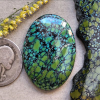Qingu Spiderweb Turquoise Large Oval Cabochon
