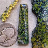 Qingu Spiderweb Turquoise Long Bar Cabochon