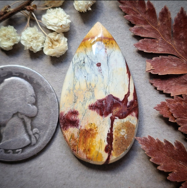Tequila Sunrise Teardrop Cabochon