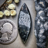 Native Silver Long Marquise Cabochon