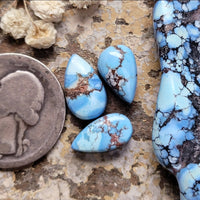 Natural Lavender Turquoise Teardrop Set Cabochon