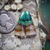 Gem Silica Earring Freeform Pair Cabochon