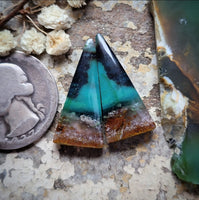 Gem Silica Earring Freeform Pair Cabochon