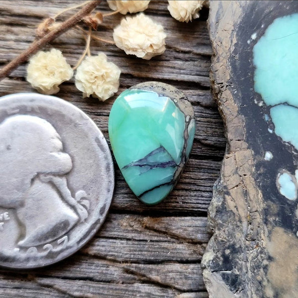 Desert Bloom Variscite Tiny Drop Cabochon