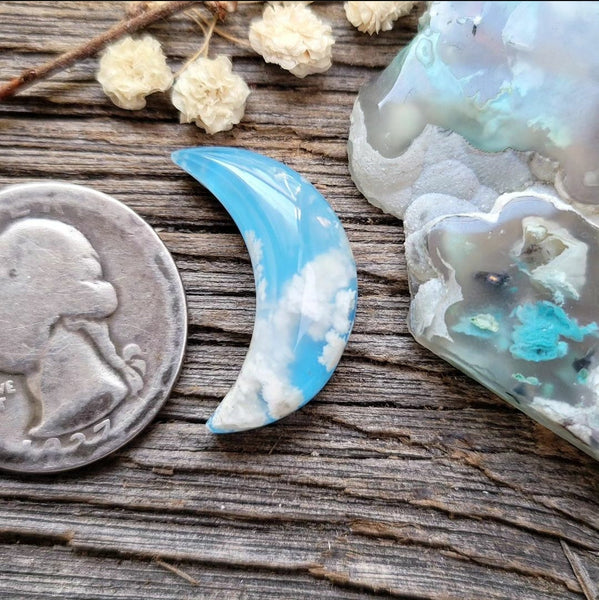 Skystone Doublet Moon Cabochon