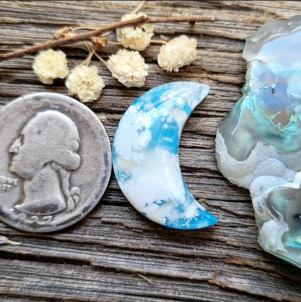 Skystone Doublet Moon Cabochon