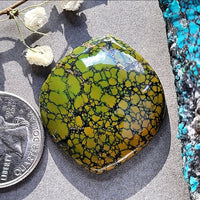 Qingu Spiderweb Turquoise Large Freeform Cabochon