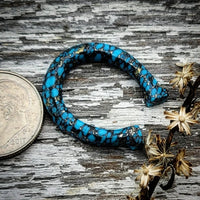 Hand Carved Mermaid Scales Horseshoe Cabochon