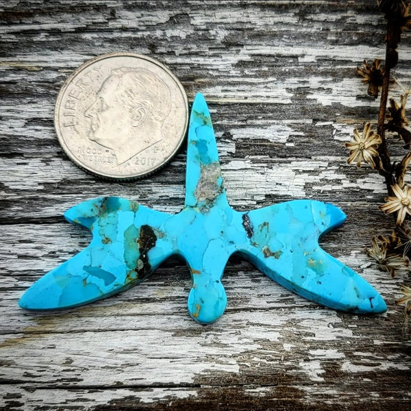 Hand Carved Kingman Turquoise Cabochon