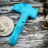 Hand Carved Kingman Turquoise Cabochon