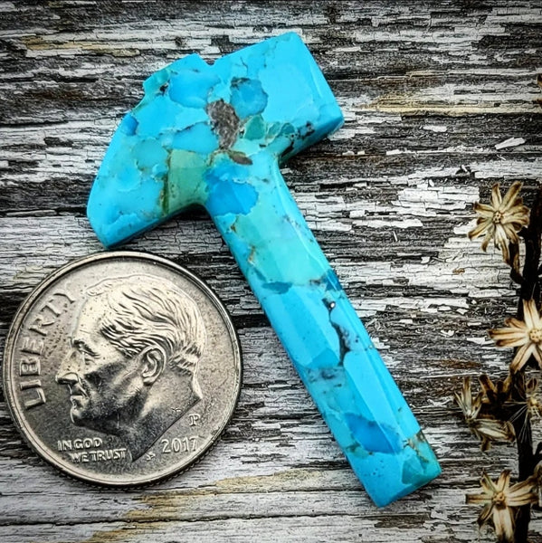 Hand Carved Kingman Turquoise Cabochon