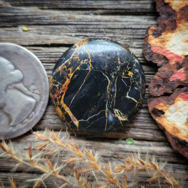 Iron Buffalo Round Cabochon