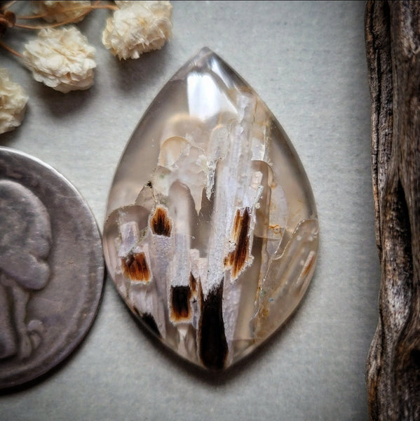 Turkish Stick Agate Drop Cabochon
