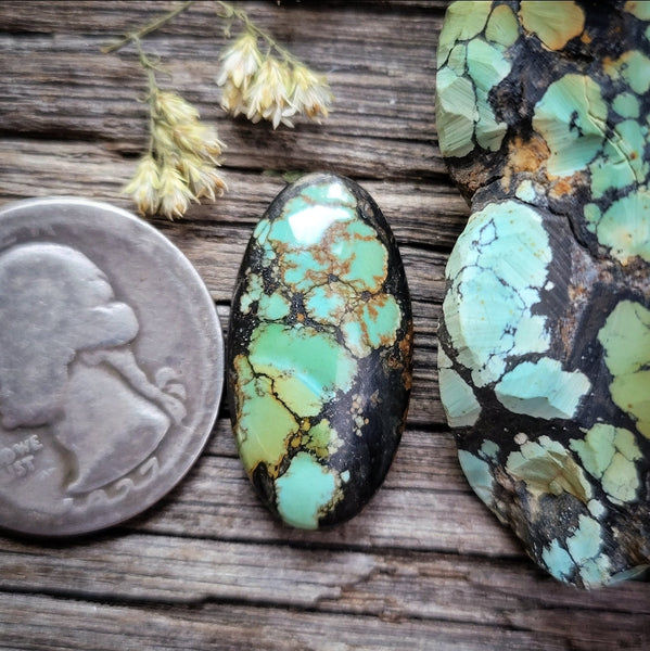 Natural Qingu Mine Turquoise Oval Cabochon