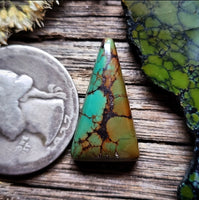 Qingu Spiderweb Turquoise Triangle Cabochon