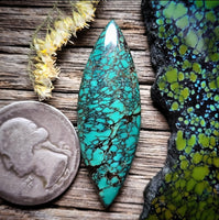 Qingu Spiderweb Turquoise Marquise Cabochon