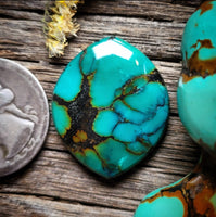 Qingu Spiderweb Turquoise Marquise Cabochon