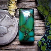 Qingu Spiderweb Turquoise Small Bar Cabochon