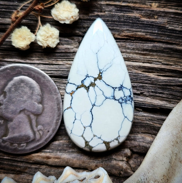 Ivory Creek Variscite Webbed Drop Cabochon