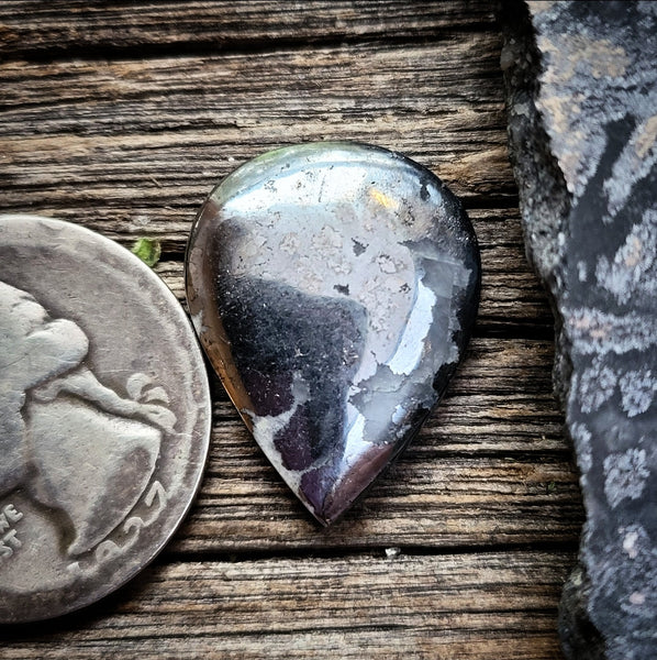 Native Silver Teardrop Cabochon