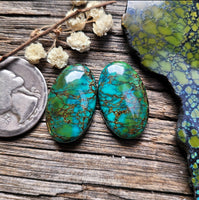 Qingu Turquoise Oval Pair Cabochon