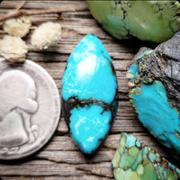 Moon River Polychrome Turquoise Marquise Cabochon
