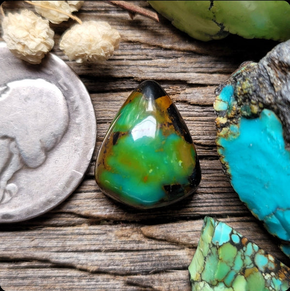 Moon River Polychrome Turquoise Drop Cabochon