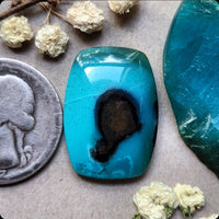 Bacan Chrysocolla Chalcedony Cushion Cut Cabochon