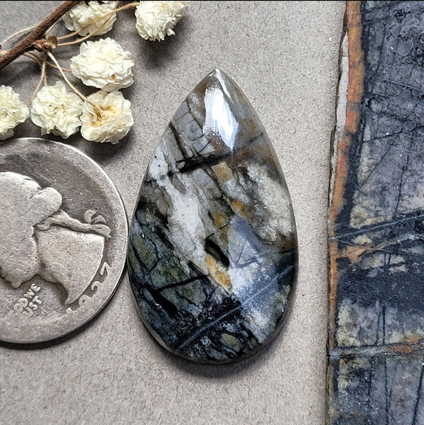 Picasso Stone Teardrop Cabochon