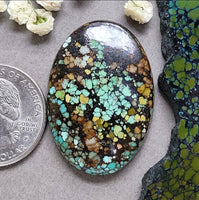 Harlequin Turquoise Large Oval Cabochon