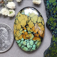 Harlequin Turquoise Large Oval Cabochon