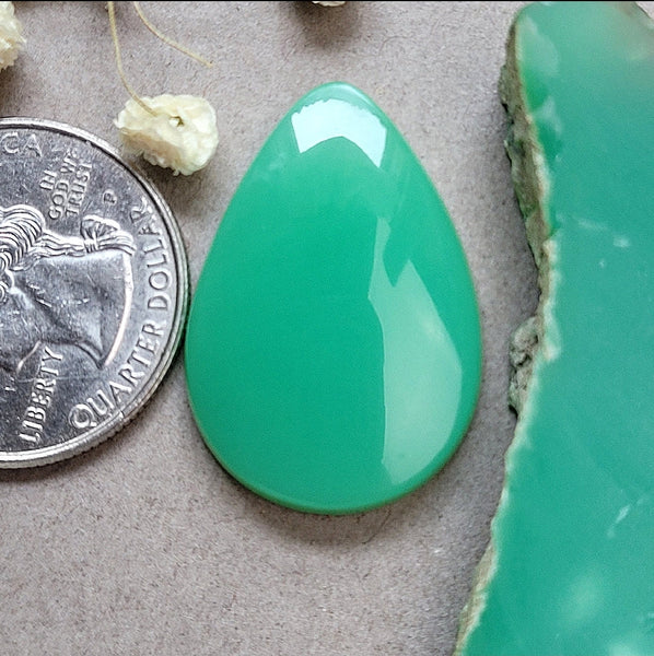 Marlborough Chrysoprase Large Teardrop Cabochon