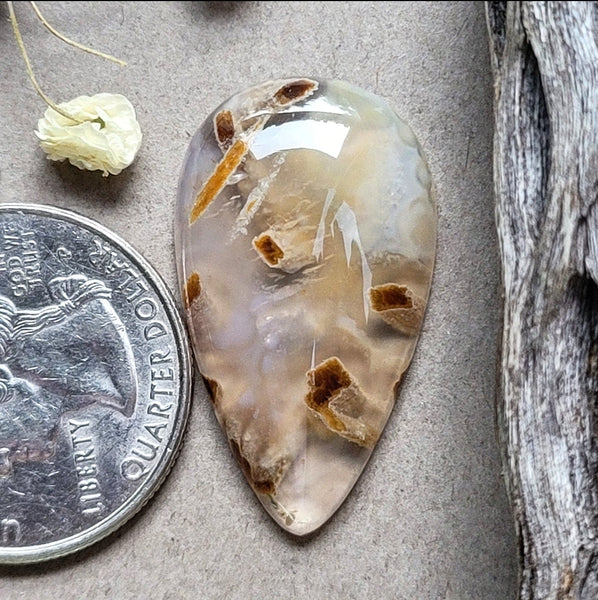 Turkish Stick Agate Teardrop Cabochon